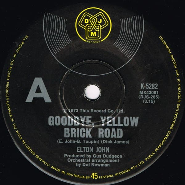 Album Cover Art for Goodbye, Yellow Brick Road