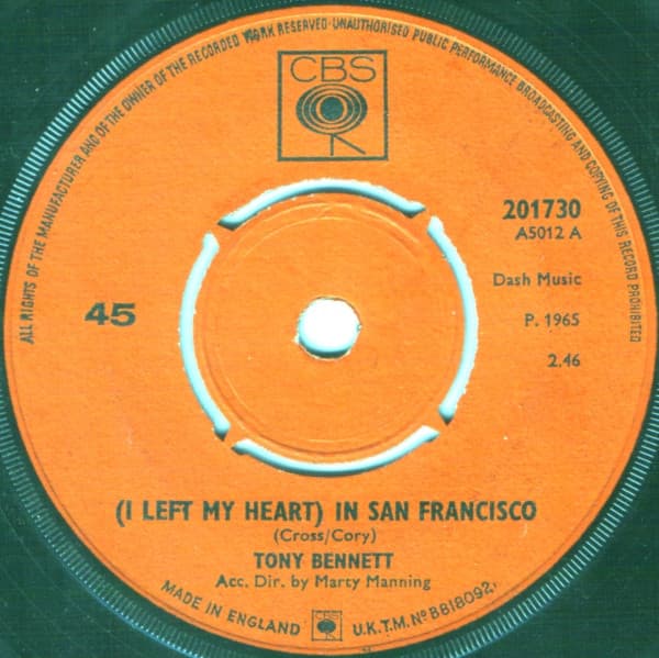 Album Cover Art for (I Left My Heart) In San Francisco