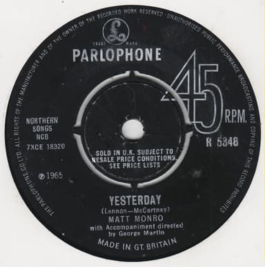 Album Cover Art for Yesterday