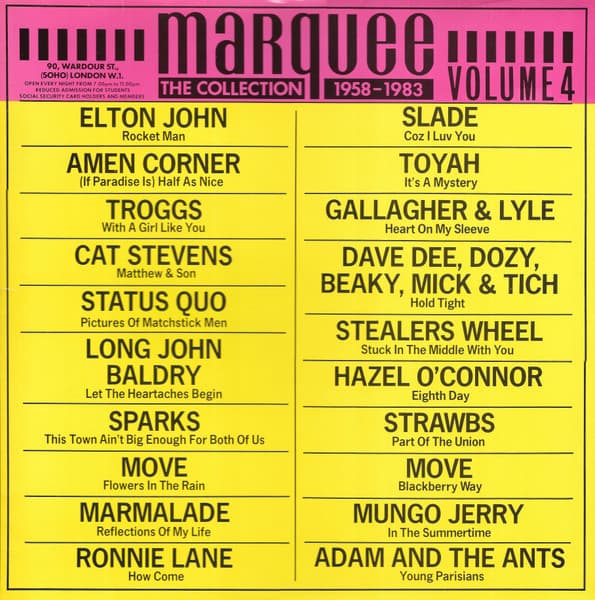Album Cover Art for The Marquee Collection Volume 4
