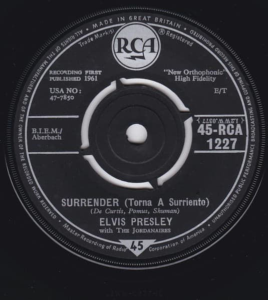 Album Cover Art for Surrender (Torna A Surriento)