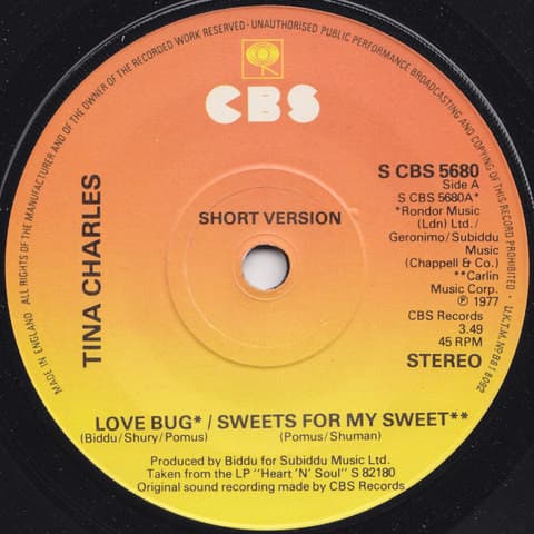 Album Cover Art for Love Bug / Sweets For My Sweet