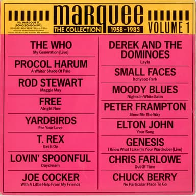 Album Cover Art for The Marquee Collection Volume 1