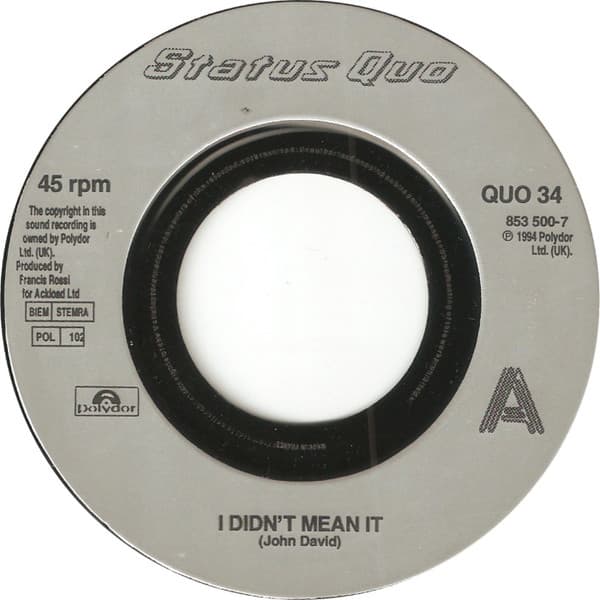 Album Cover Art for I Didn't Mean It